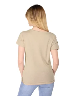 TATOO - Tshirt beige da donna scollo a V