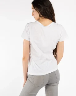 TATOO - Tshirt bianca da donna scollo a V
