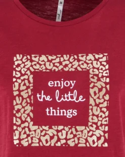 TATOO - Tshirt manica corta con stampa e scritta rossa in cotone