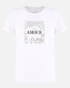 TATOO - Tshirt manica corta con stampa e scritta bianca in cotone