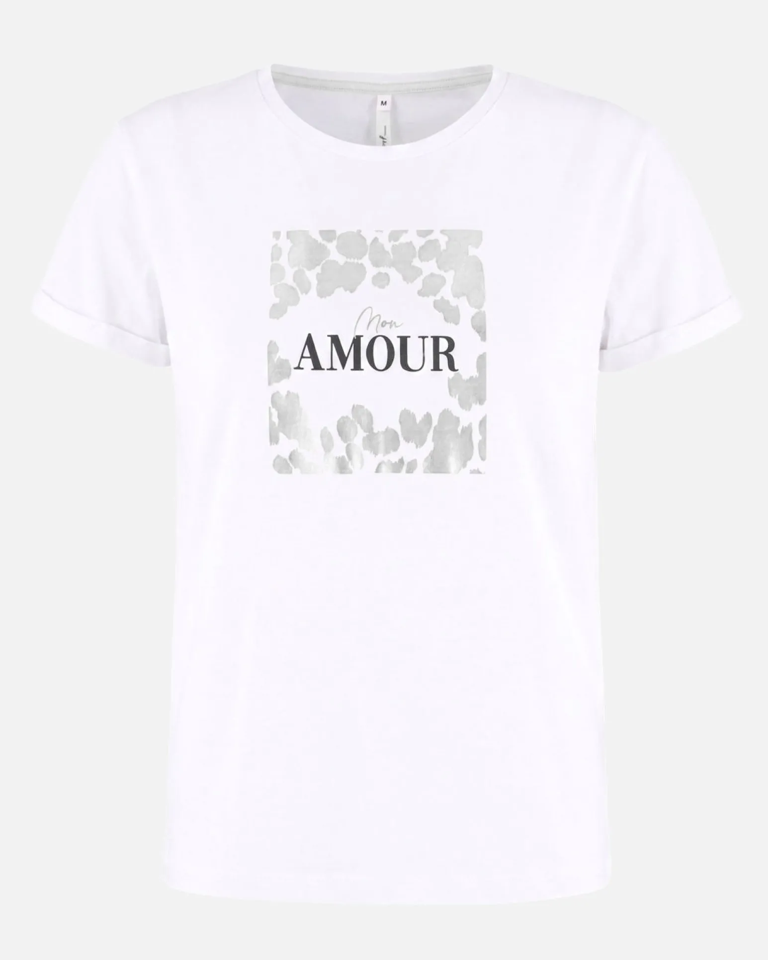 TATOO - Tshirt manica corta con stampa e scritta bianca in cotone