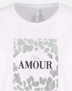 TATOO - Tshirt manica corta con stampa e scritta bianca in cotone
