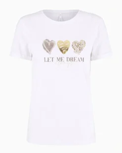 TATOO - Tshirt manica corta con stampa e scritta bianca in cotone
