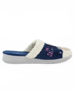 TIGLIO - Pantofola blu da donna con orso polare, MADE IN ITALY