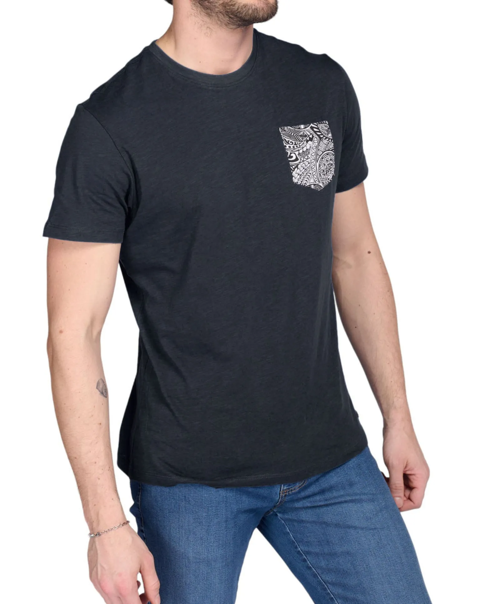 TSHIRT MANICA CORTA FIAMMATA C/TASCHINO