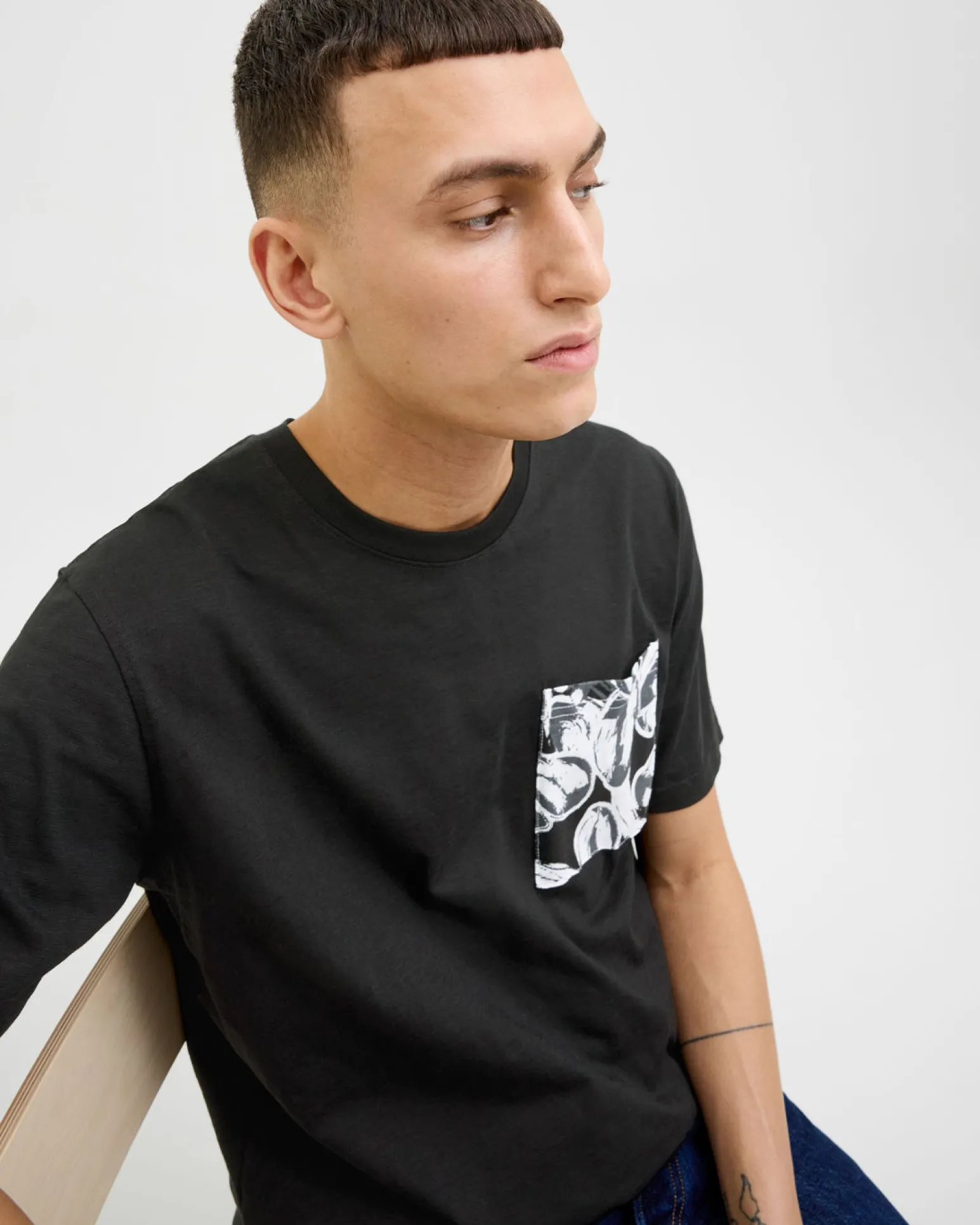 TSHIRT MANICA CORTA SPLIT AOP POCKET