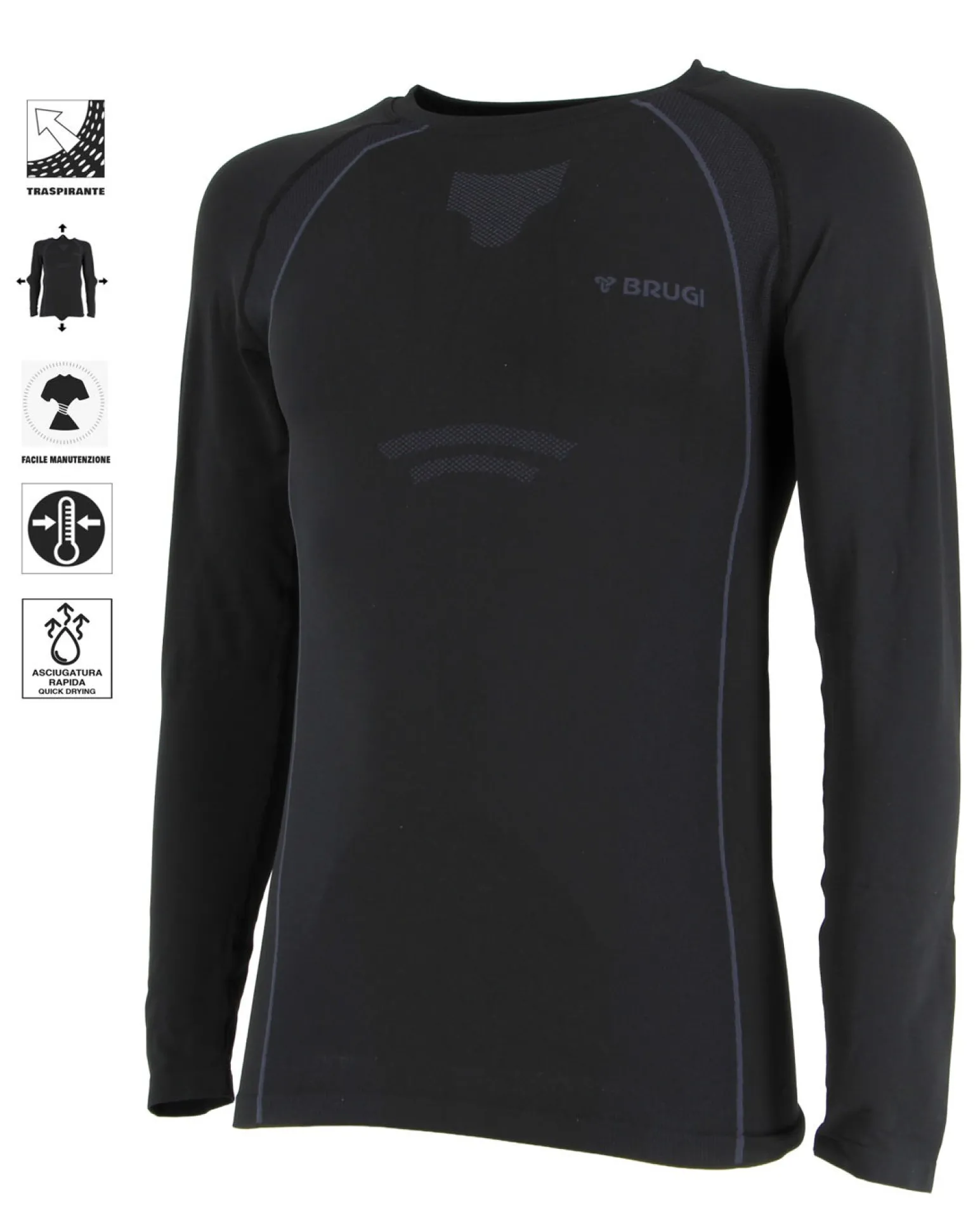T-SHIRT ML INTIMO TERMICO UOMO BLACK