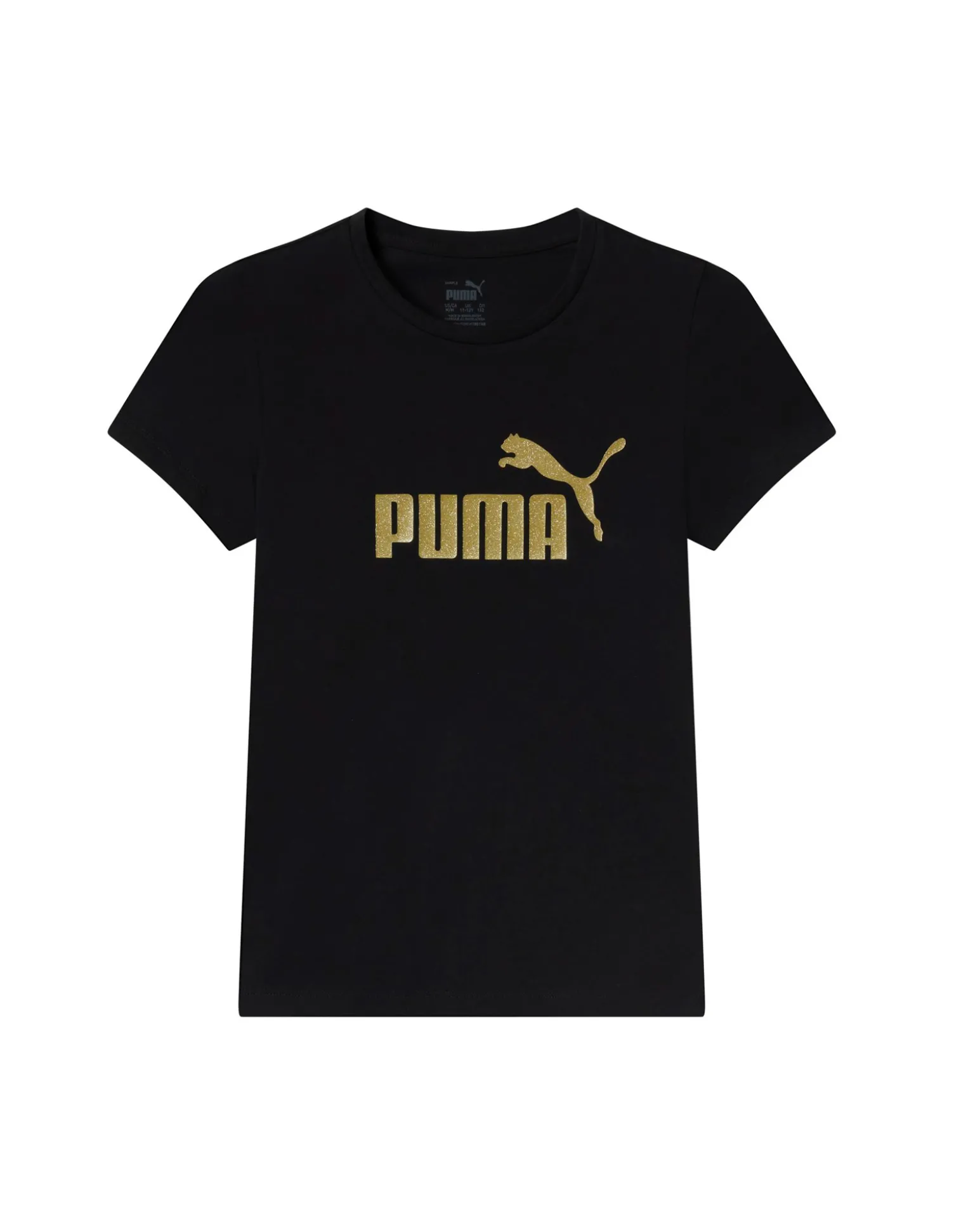 T-SHIRT MM ESS+ GLITTER LOGO TEE BLK-GOL