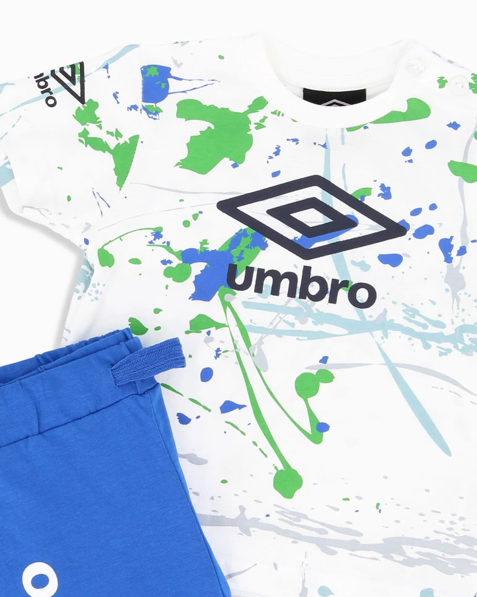 UMBRO - Completo mezza manica neonato 12-30 mesi bianca in cotone