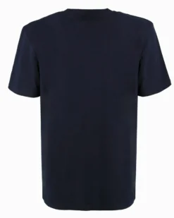 UMBRO - T-shirt mezza manica blu con logo bianco in jersey
