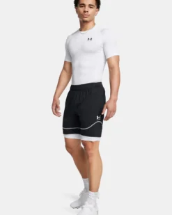 UNDER ARMOR - T SHIRT DA ALLENAMENTO ADERENTE IN TESSUTO TRASPIRANTE COMP SS BIANCA DA UOMO, 1361518_0100
