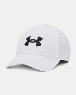UNDER ARMOUR - Cappello bianco in materiale traspirante con cinturino regolabile e logo nero