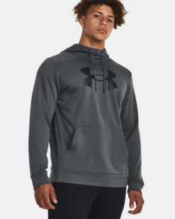 UNDER ARMOUR - Felpa da uomo grigia con cappuccio