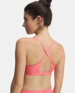 UNDER ARMOUR  - REGGISENO SPORTIVO CROSSBACK LOW BRA ROSA  SALMONE DA DONNA,  1386424_0600