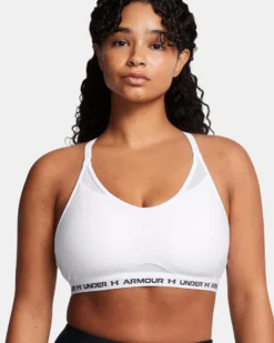 UNDER ARMOUR - REGGISENO SPORTIVO CROSSBACK LOW BRA ULTIMAT BIANCO  DA DONNA, 1386424_0100