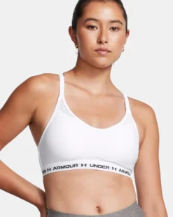 UNDER ARMOUR - REGGISENO SPORTIVO CROSSBACK LOW BRA ULTIMAT BIANCO  DA DONNA, 1386424_0100