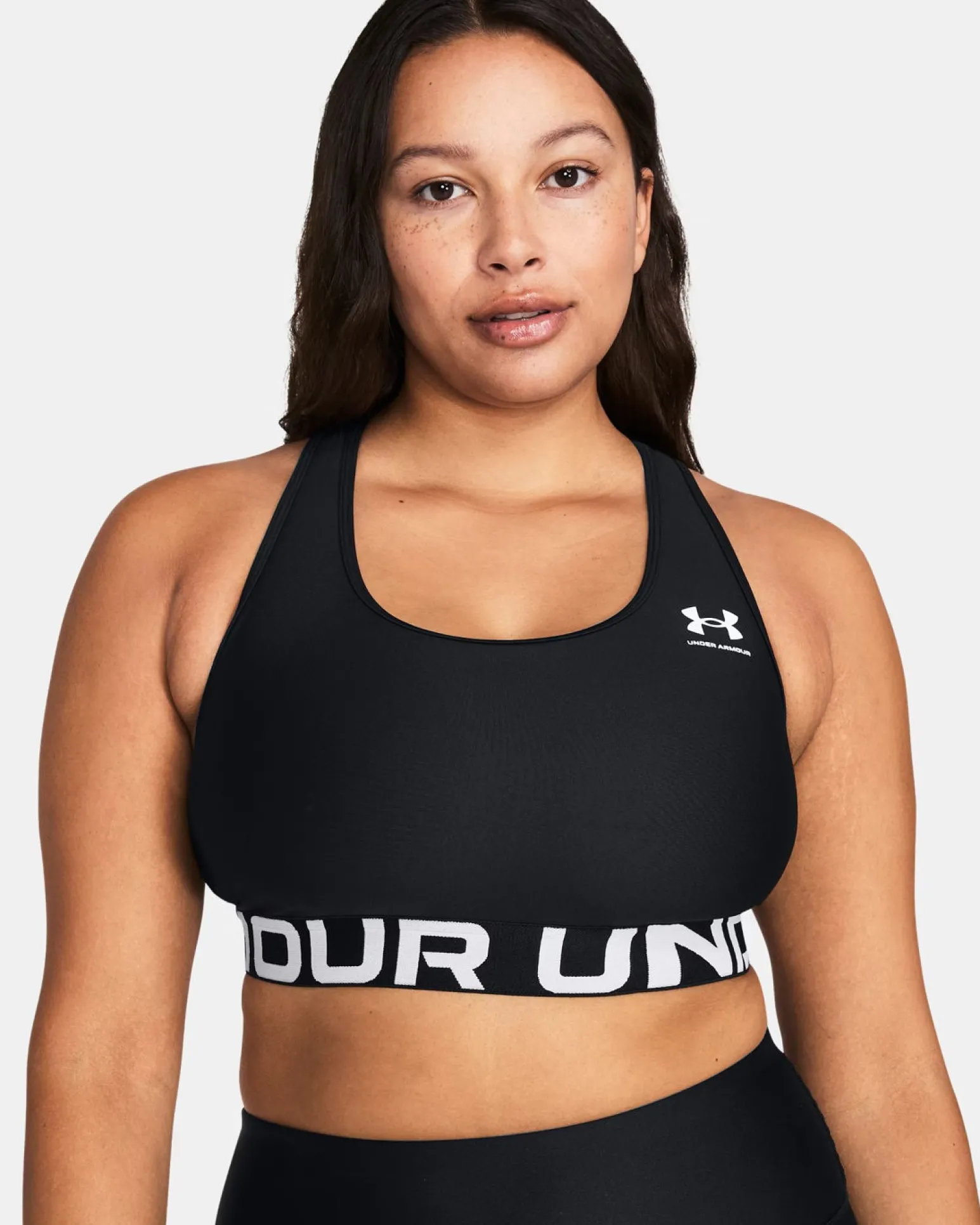 UNDER ARMOUR - REGGISENO SPORTIVO HG AUTHENTICS MID BRANDED NERO DA DONNA, 1383544_0001