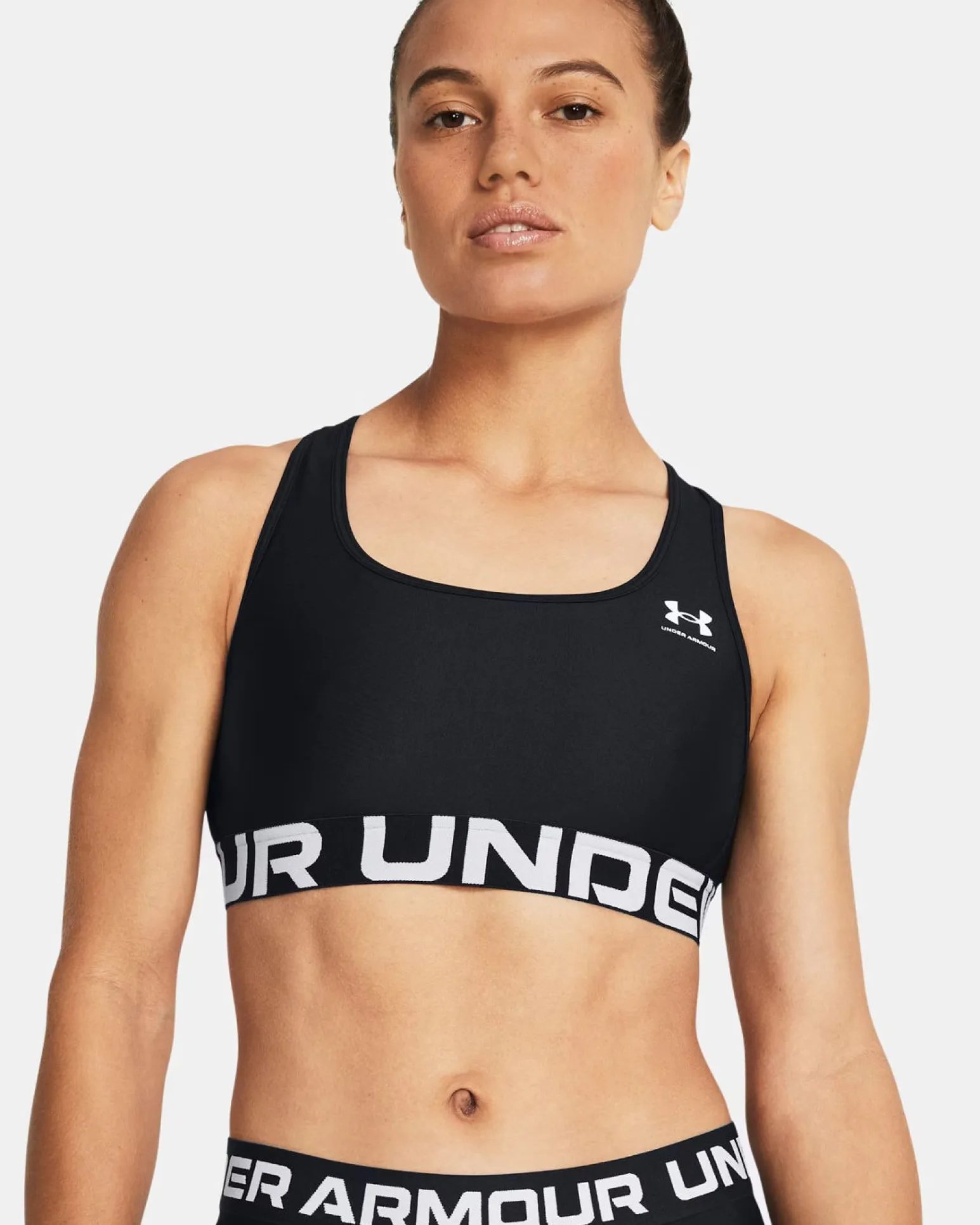 UNDER ARMOUR - REGGISENO SPORTIVO HG AUTHENTICS MID BRANDED NERO DA DONNA, 1383544_0001