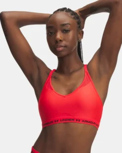 UNDER ARMOUR - REGGISENO SPORTIVO CROSSBACK LOW BRA ULTIMAT ROSSO  DA DONNA, 1386424_0714
