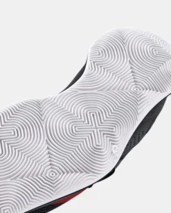 UNDER ARMOUR - Scarpa da basket per ragazzo nera e rossa in mesh traspirante - JET '23 numerata 35,5-40