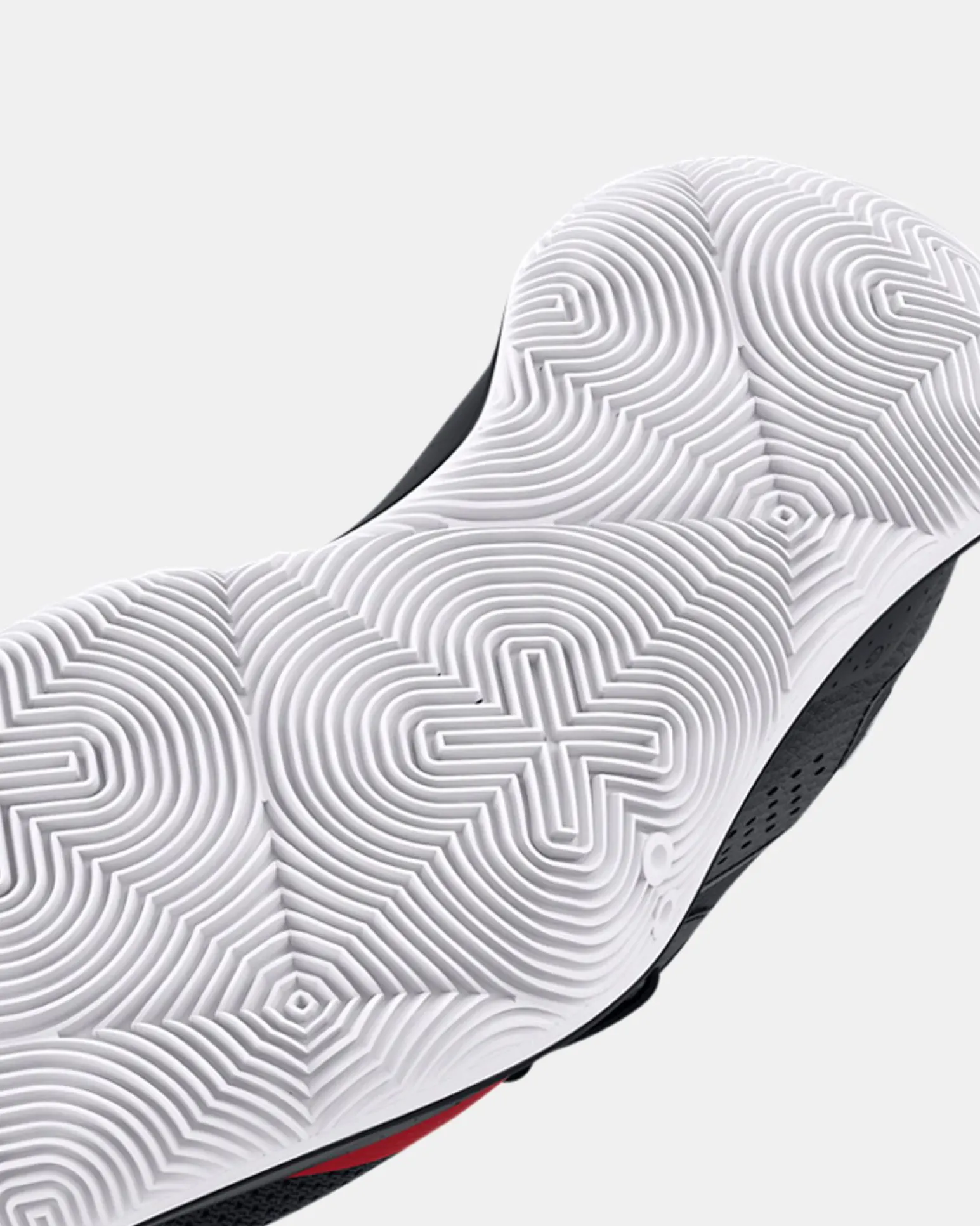 UNDER ARMOUR - Scarpa da basket per ragazzo nera e rossa in mesh traspirante - JET '23 numerata 35,5-40
