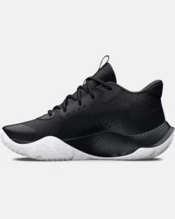 UNDER ARMOUR - Scarpa da basket per ragazzo nera e rossa in mesh traspirante - JET '23 numerata 35,5-40
