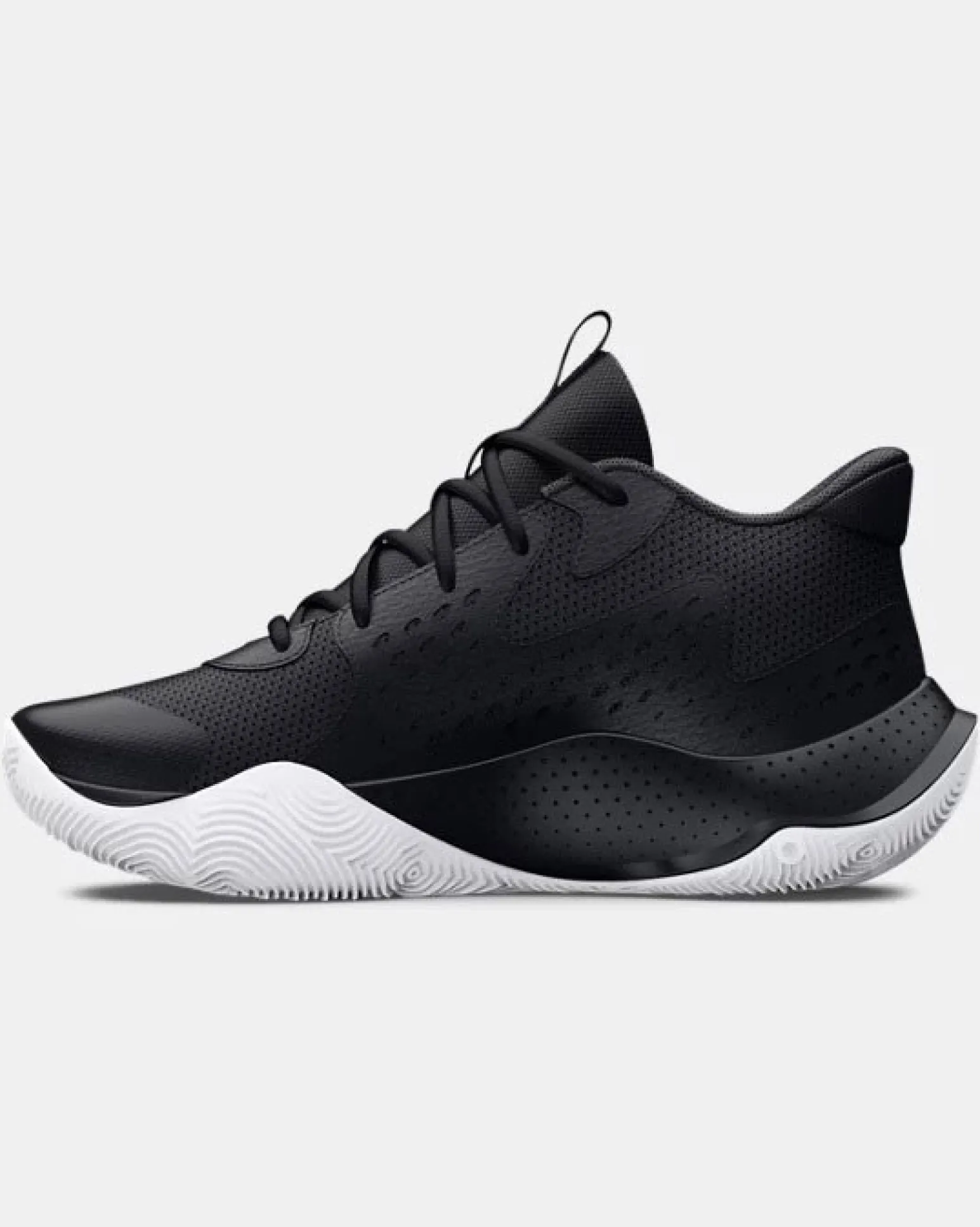 UNDER ARMOUR - Scarpa da basket per ragazzo nera e rossa in mesh traspirante - JET '23 numerata 35,5-40
