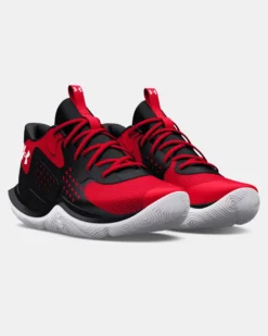 UNDER ARMOUR - Scarpa da basket uomo rossa e nera in mesh traspirante - JET '23