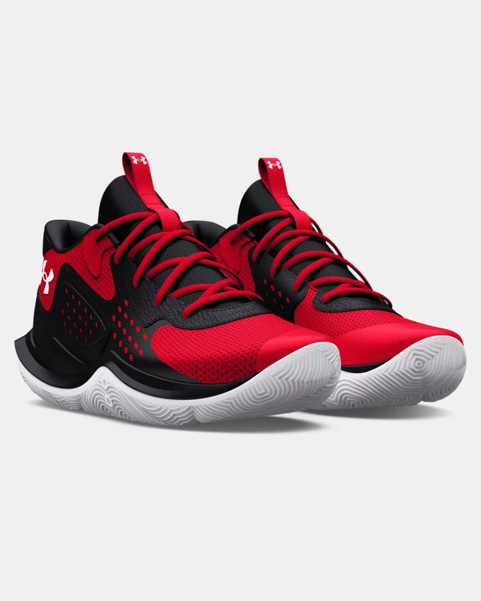 UNDER ARMOUR - Scarpa da basket uomo rossa e nera in mesh traspirante - JET '23