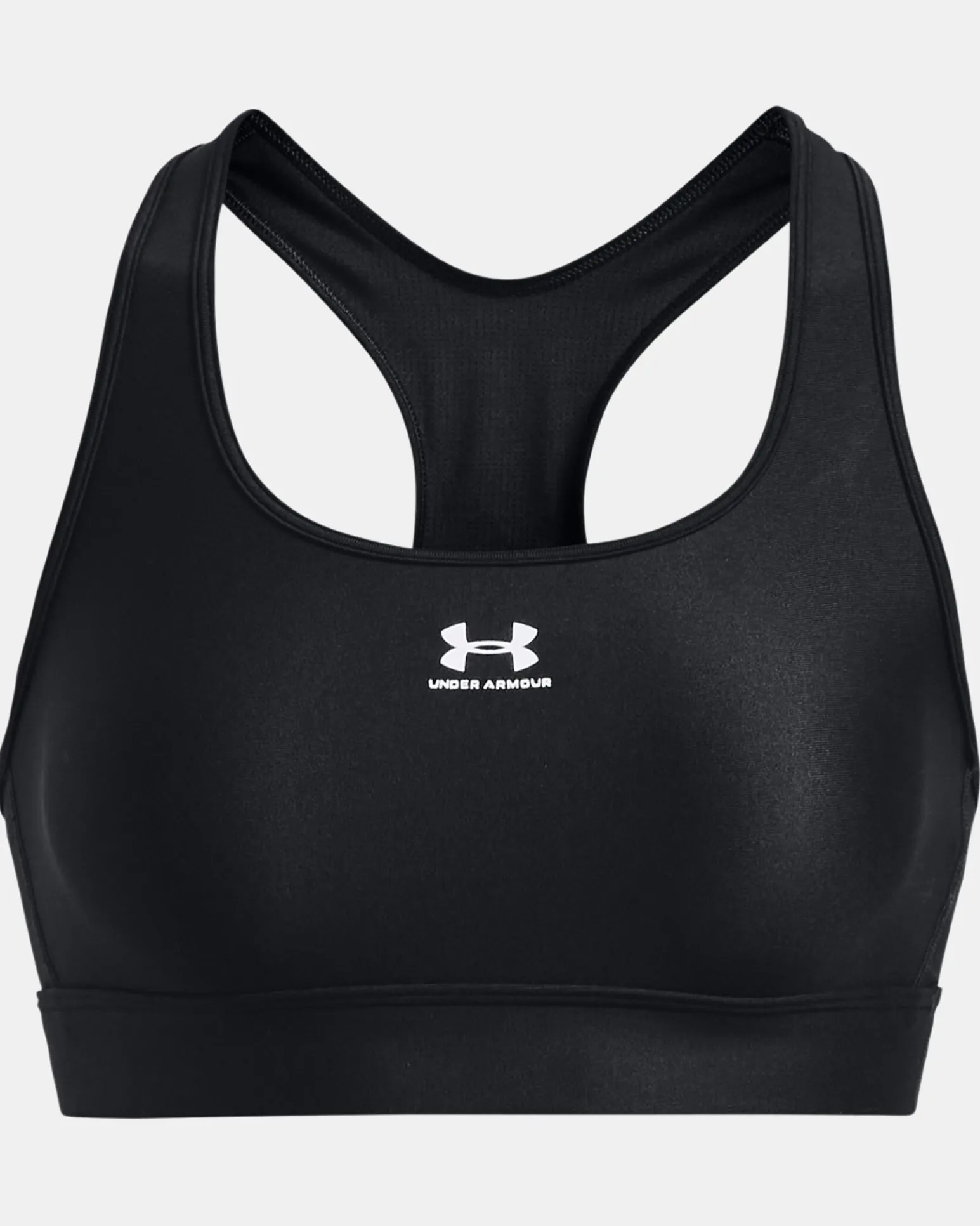 UNDER ARMOUR - Top nero ultra aderente in tessuto traspirante con logo bianco