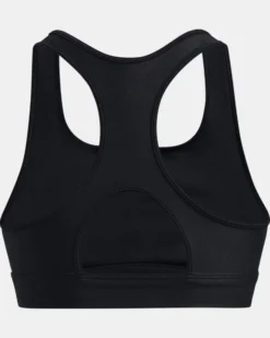 UNDER ARMOUR - Top nero ultra aderente in tessuto traspirante con logo bianco