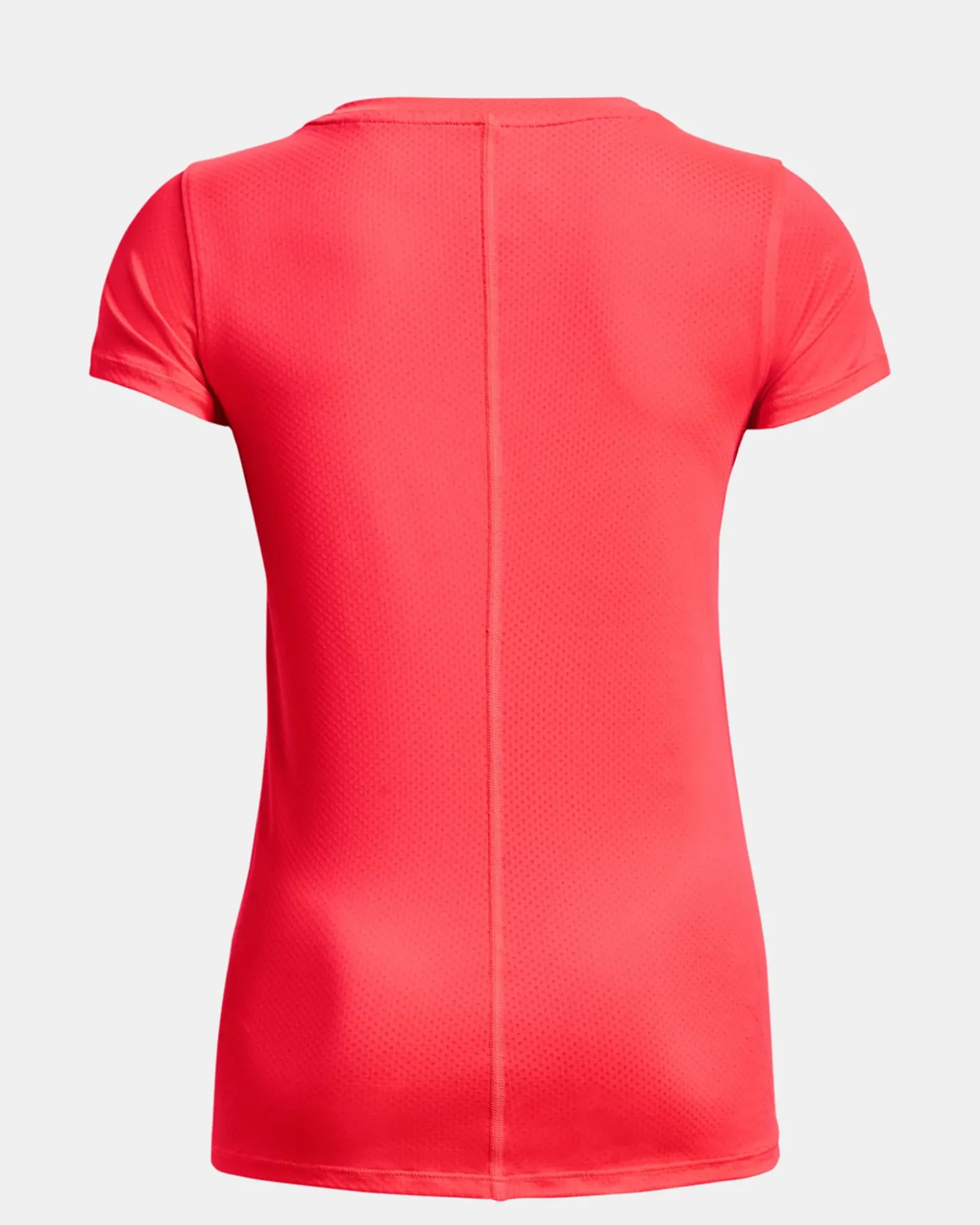UNDER ARMOUR - T shirt da donna rossa in tessuto traspirante con logo bianco