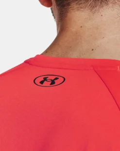 UNDER ARMOUR - T shirt da uomo arancione fluo in tessuto traspirante