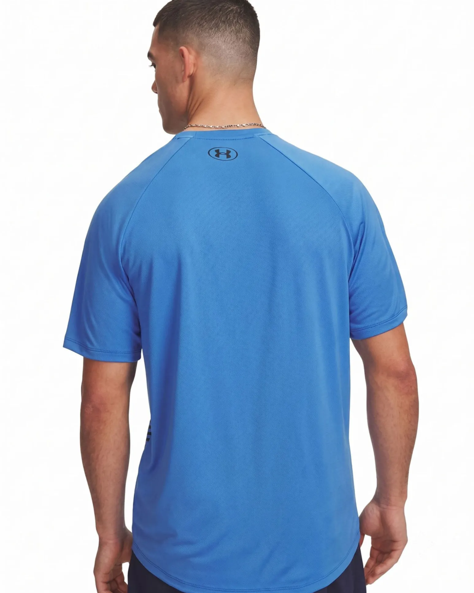 UNDER ARMOUR-T-SHIRT MEZZA MANICA TECH FADE SS BLU ROYAL CON DETTAGLI NERI DA UOMO, 6005916_402