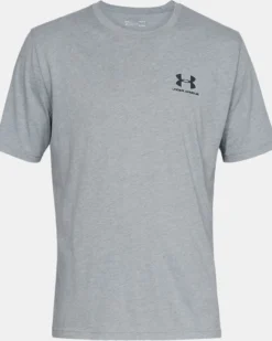 UNDER ARMOUR  - T- SHIRT MEZZA MANICA SPORTSTYLE LEFT  GRIGIA DA UOMO,  1326799_0036