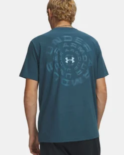UNDER ARMOUR -T-SHIRT MEZZA MANICA UA M BLUR WM SS  VERDE PETROLIO DA UOMO, 6009248_0498