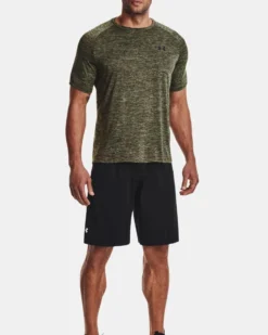 UNDER ARMOUR -T-SHIRT MEZZA MANICA TECH 2.0 SS VERDE DA UOMO, 1326413_0390