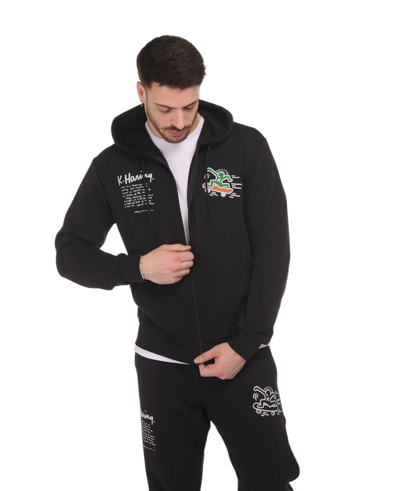 UOMO FELPA FULL ZIP CON CAPPUCCIO
