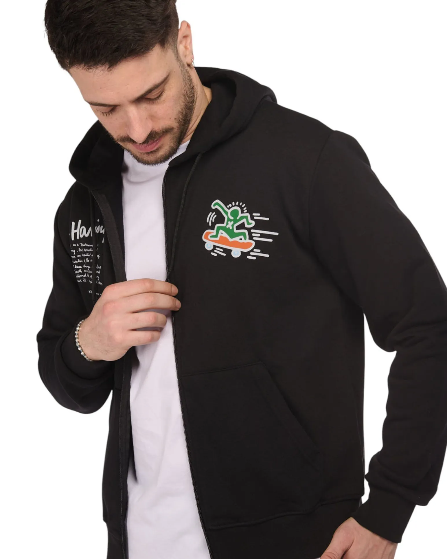UOMO FELPA FULL ZIP CON CAPPUCCIO