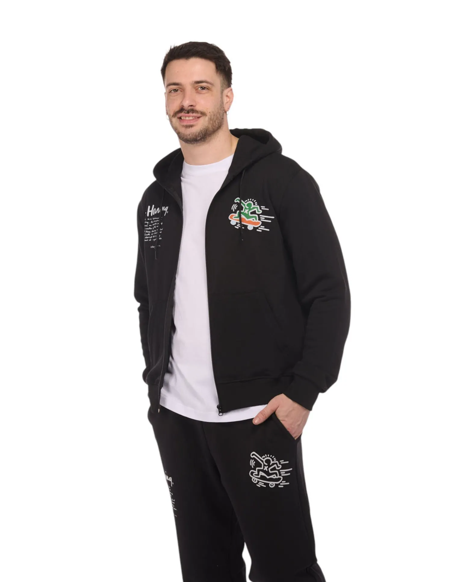 UOMO FELPA FULL ZIP CON CAPPUCCIO