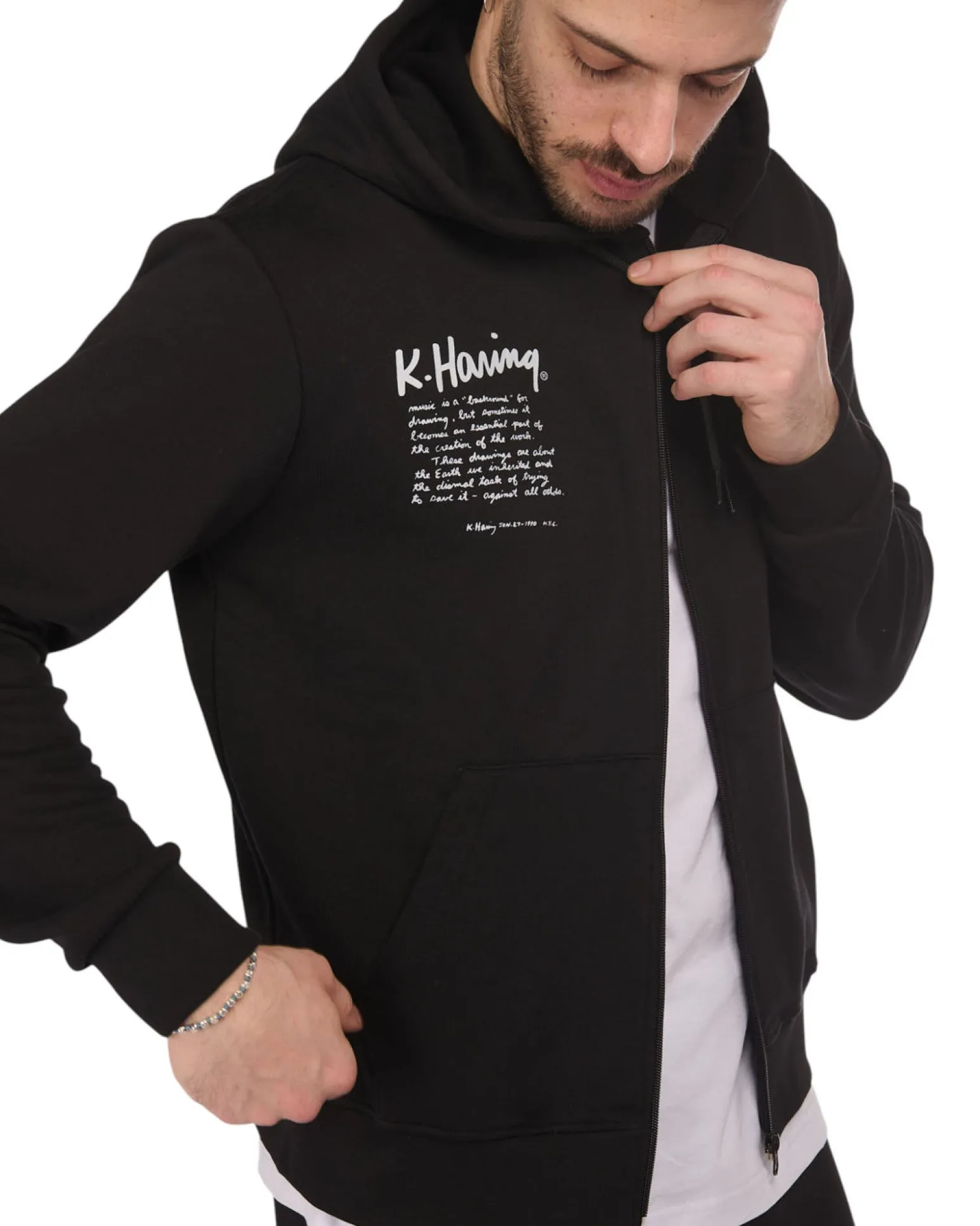 UOMO FELPA FULL ZIP CON CAPPUCCIO
