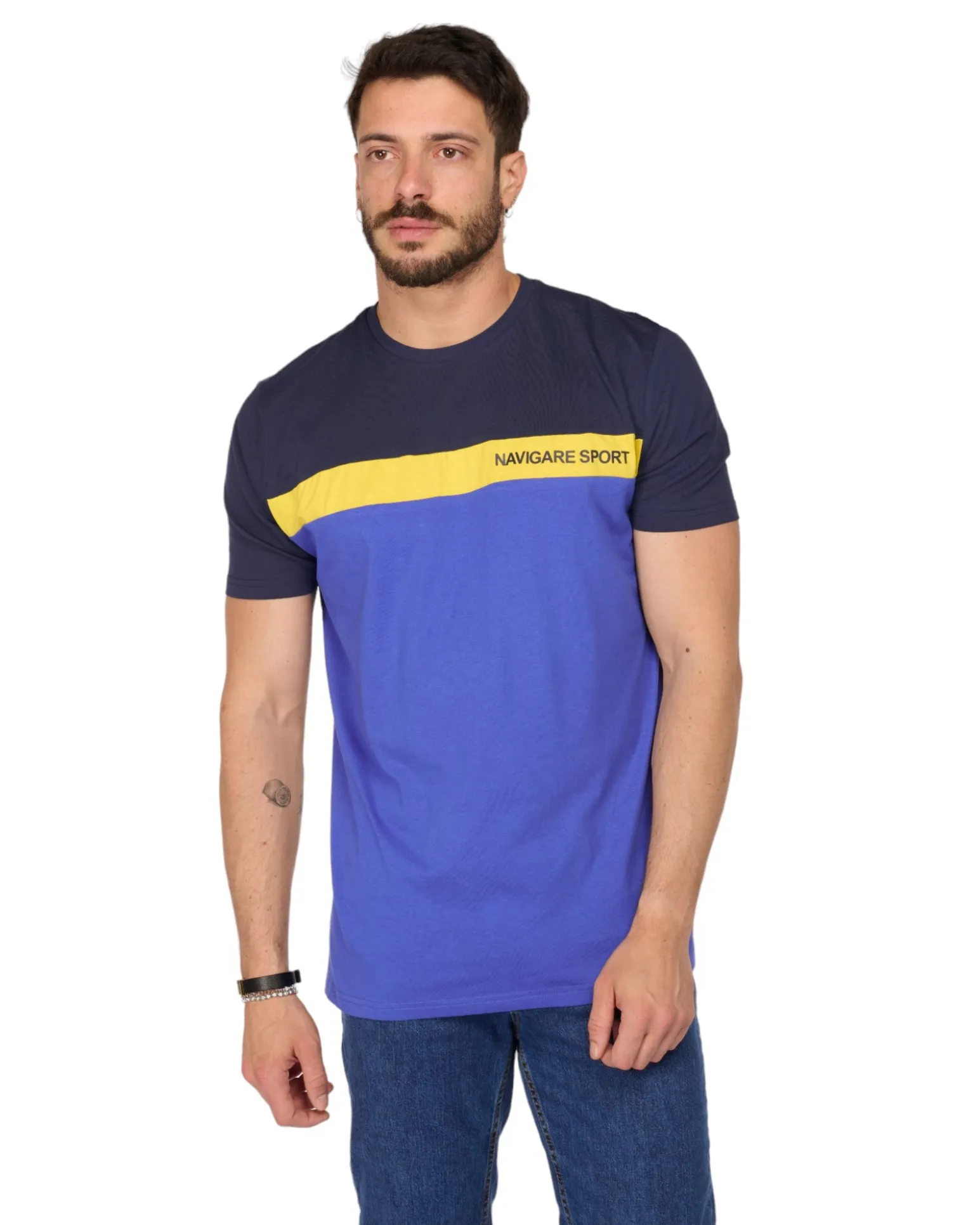 UOMO TSHIRT MANICA CORTA BICOLORE