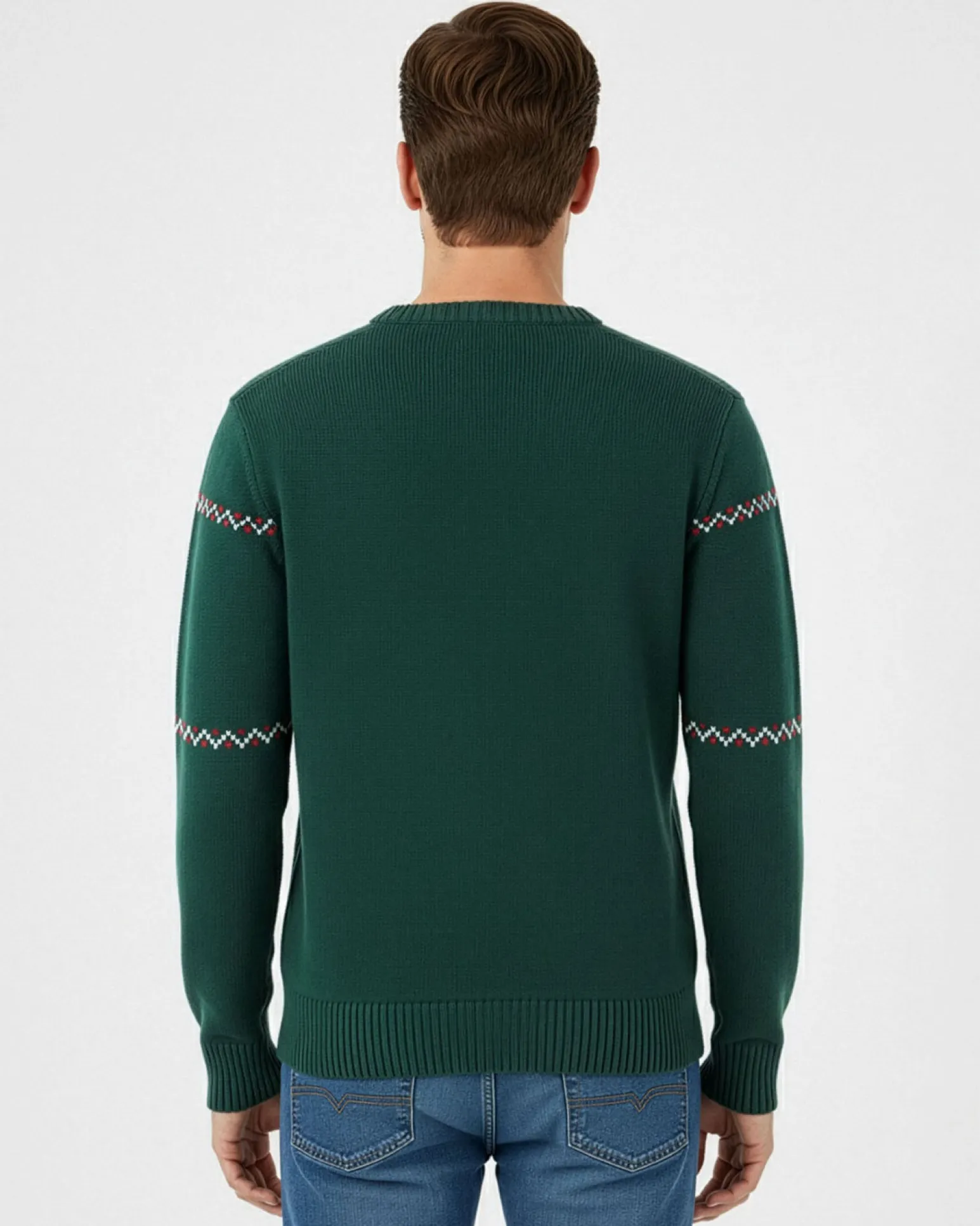 US GRAND - Maglione manica lunga verde con renna