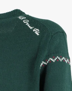 US GRAND - Maglione manica lunga verde con renna