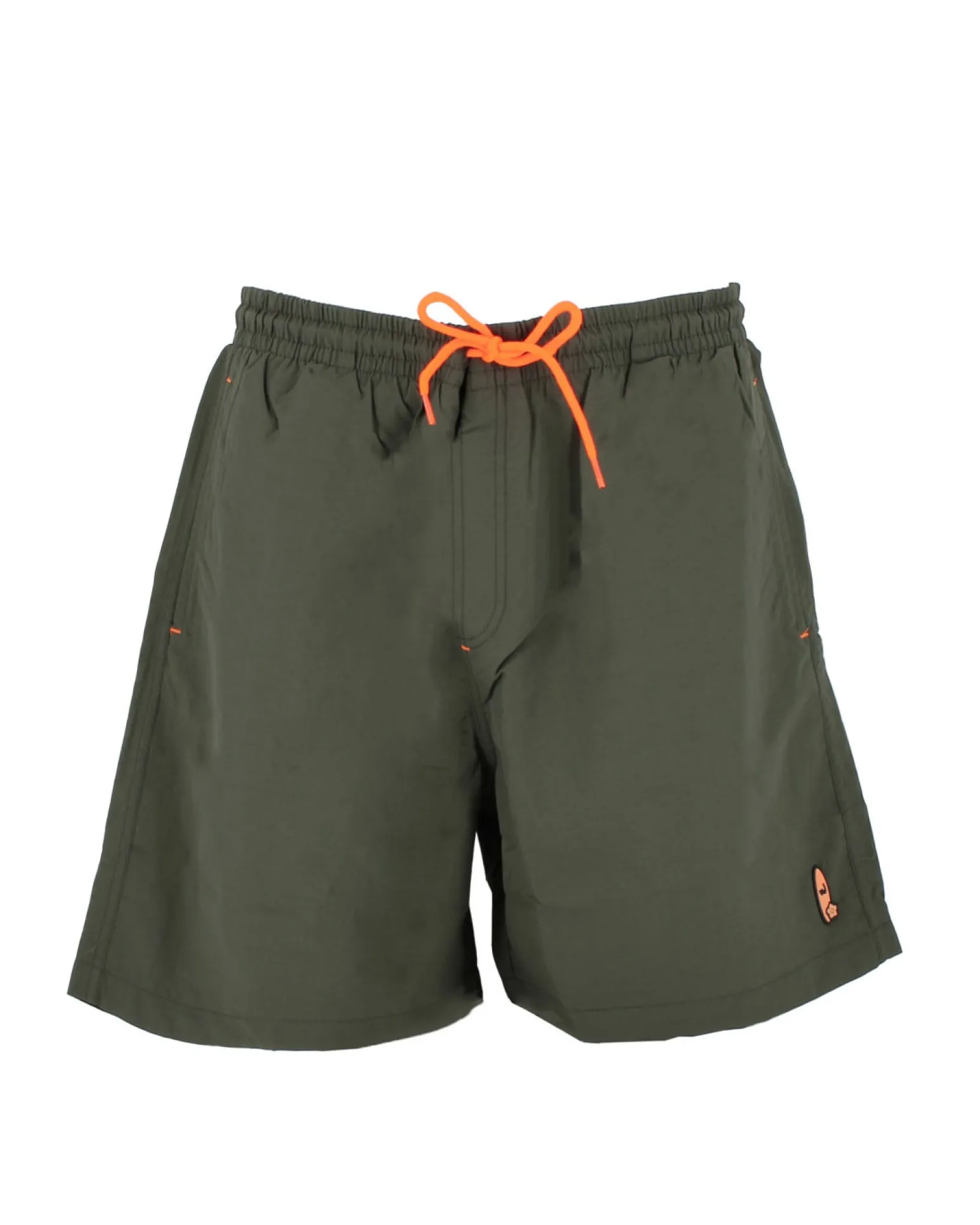 WAIKIKI RUN - BOXER DA MARE VERDE SCURO CON DETTAGLI ARANCIONI, MENELAO