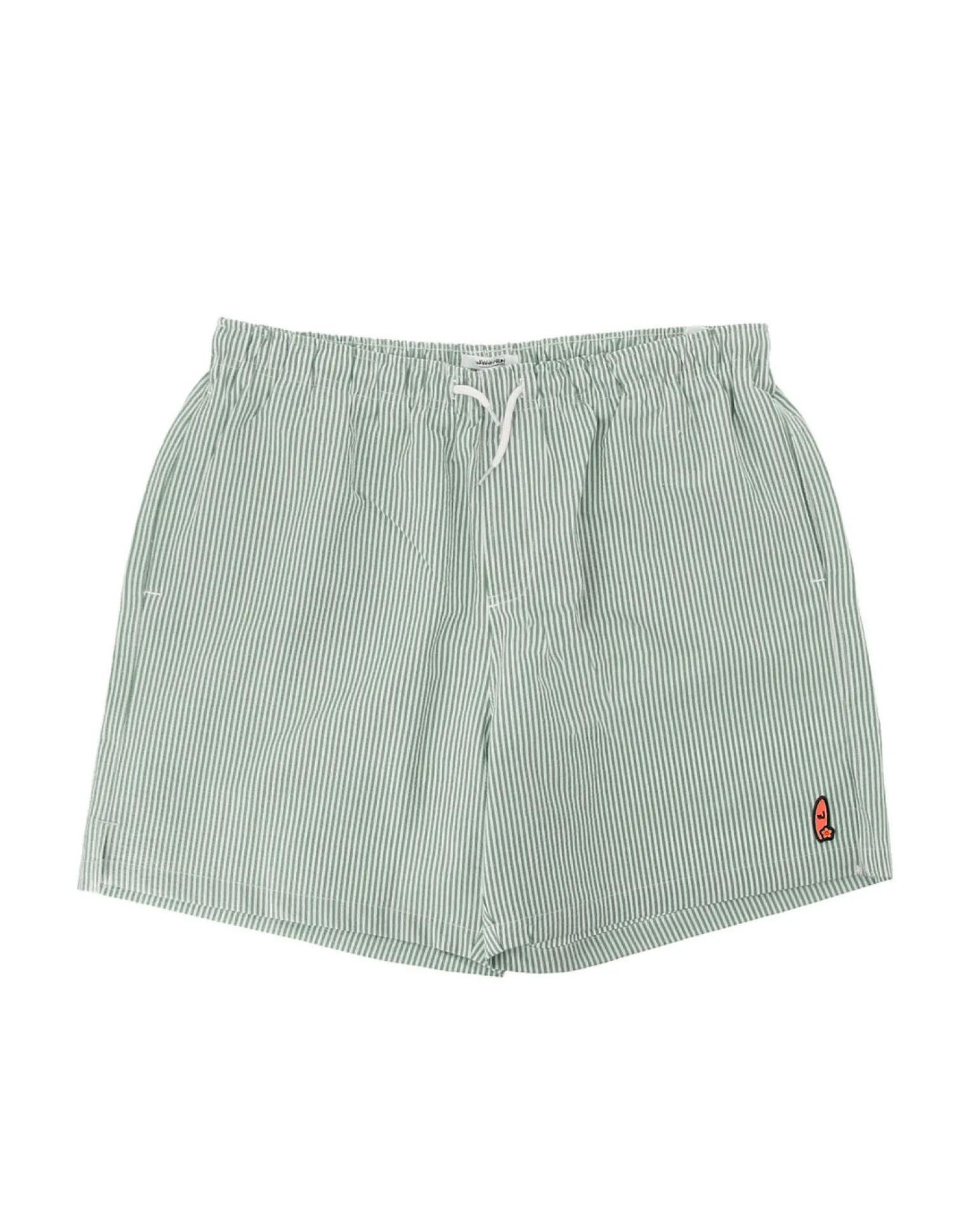 WAIKIKI RUN - BOXER MARE A RIGHE BIANCO E VERDE DA UOMO, SATURNO