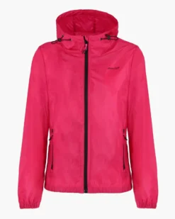 WAIKIKI RUN- - K-WAY CON CAPPUCCIO DONNA FUXIA  CON DETTAGLI NERI - LESINA