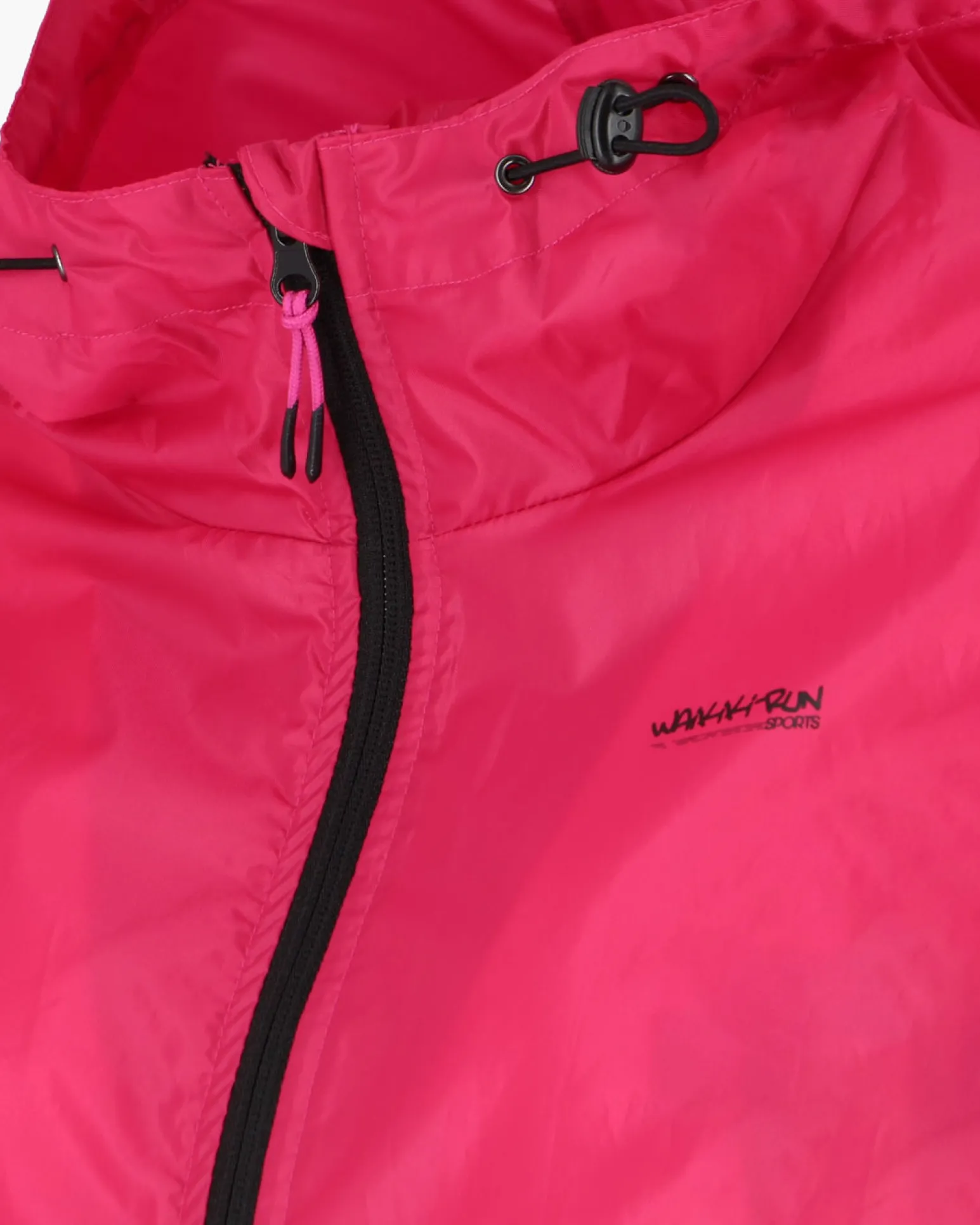 WAIKIKI RUN- - K-WAY CON CAPPUCCIO DONNA FUXIA CON DETTAGLI NERI - LESINA