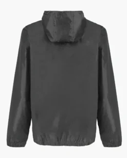 WAIKIKI RUN- K-WAY CON CAPPUCCIO FULL ZIP UOMO NERO CON DETTAGLI ARANCIONI FLUO - VERANO