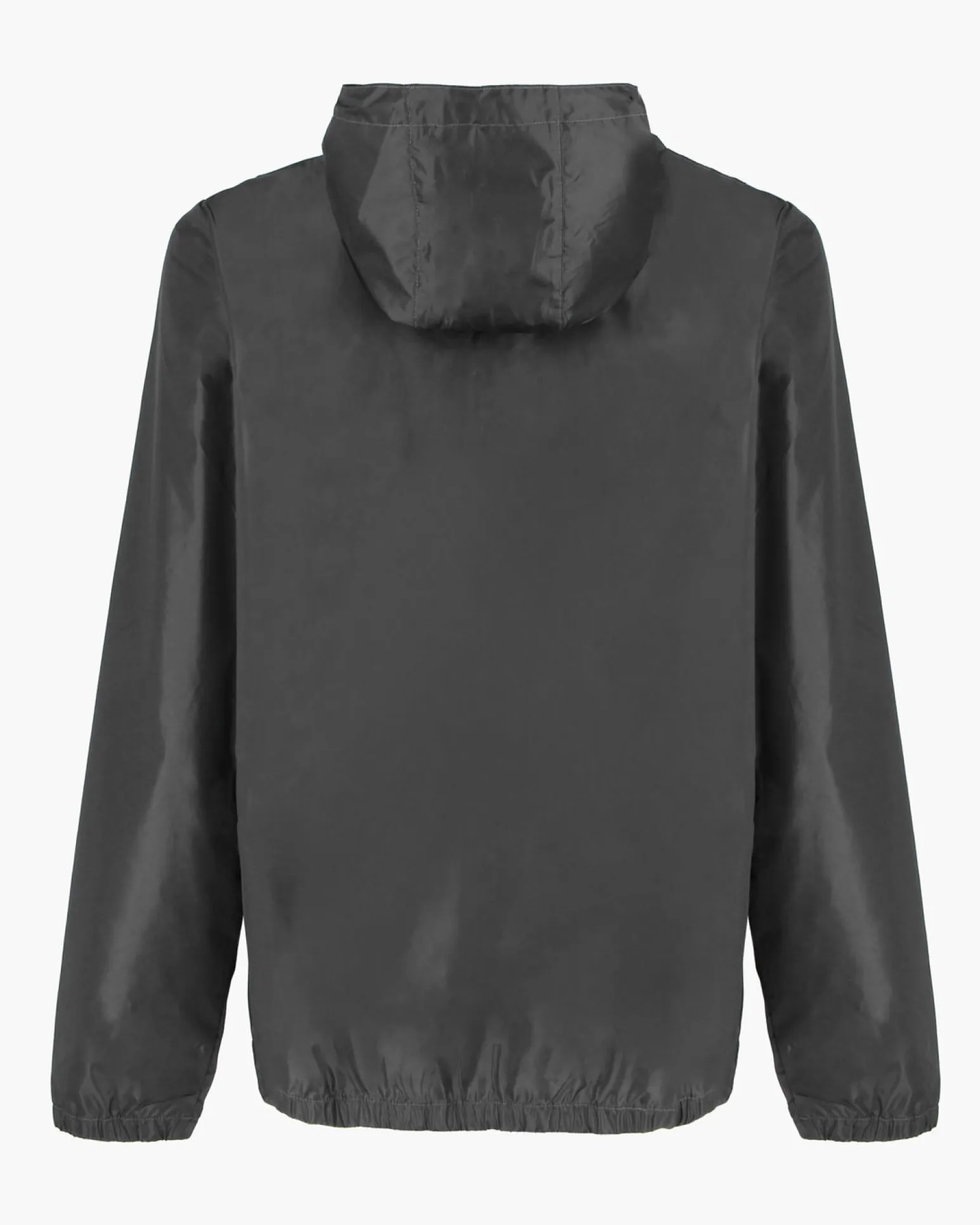 WAIKIKI RUN- K-WAY CON CAPPUCCIO FULL ZIP UOMO NERO CON DETTAGLI ARANCIONI FLUO - VERANO